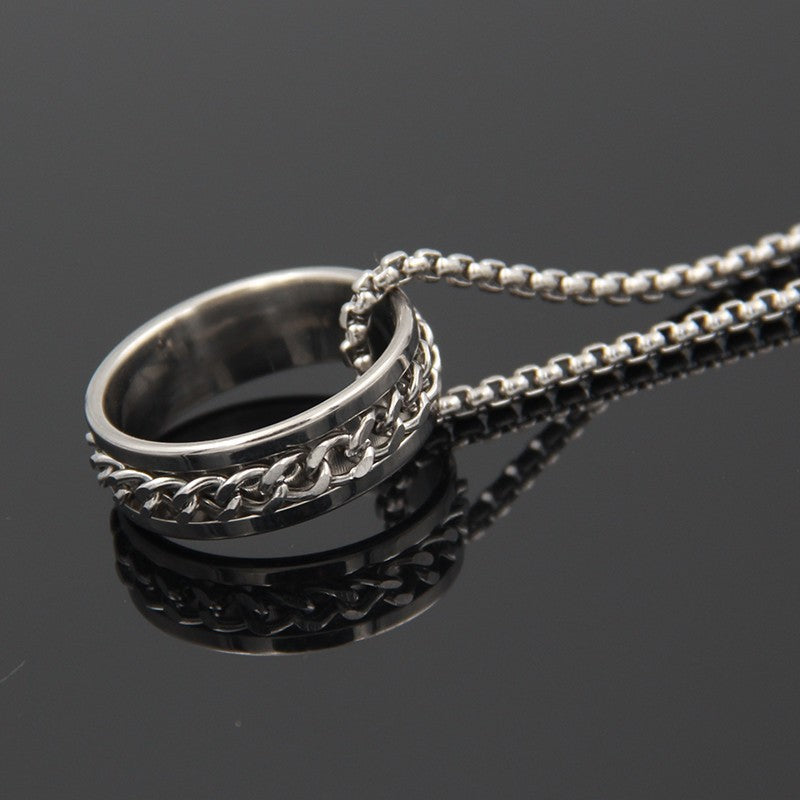 Men's Chain Hip Hop Style Titanium Steel Couple Necklaces