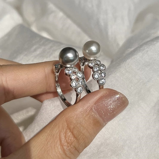 Imitation Pearl Female Affordable Luxury Fashion Cold Rings