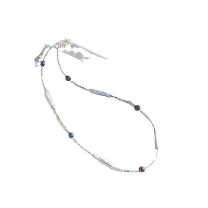 Of Sier Shaped Freshwater Pearl Bar Necklaces