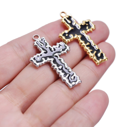 Stainless Steel Titanium Irregular Pattern Golden Pendants