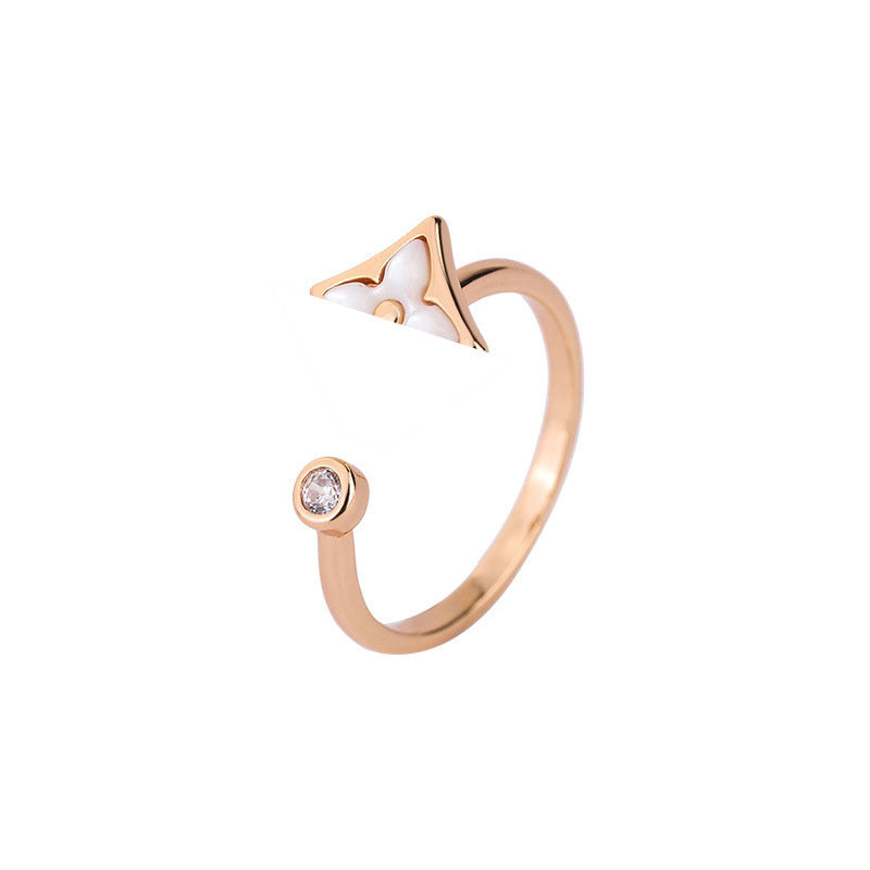 Light Luxury Clover Fritillary Female Fresh Rings