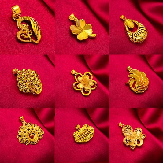 Brass Gold-plated Gourd Water Drop Abacus Pendants