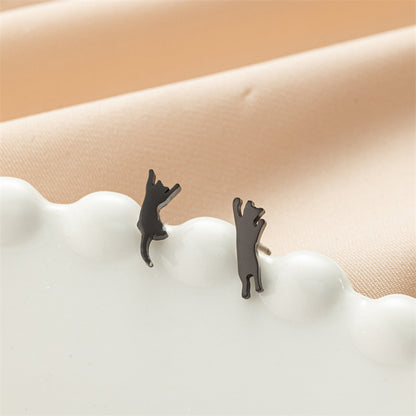 Stainless Steel Cute Simple Cartoon Animal Earrings