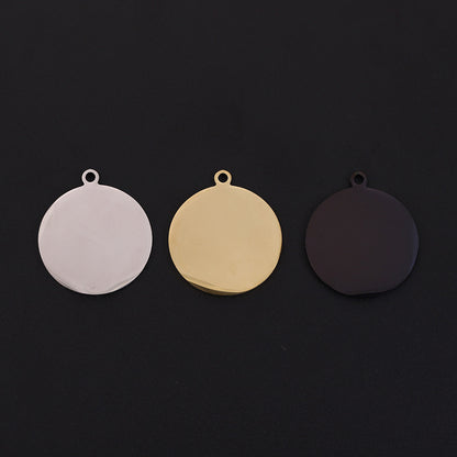 Round Stainless Steel Titanium Ornaments Tag Pendants