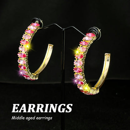 Design Elegant Flower Light Luxury High Earrings