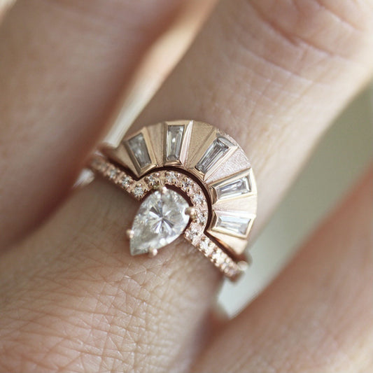 Women's Retro Style Brushed Rose Gold Couple Rings