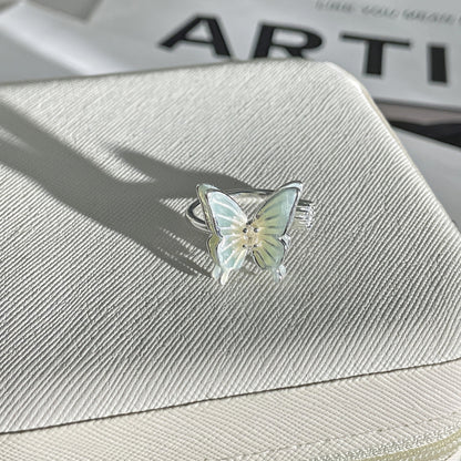 White Bow Geometric Open Female Personality Rings