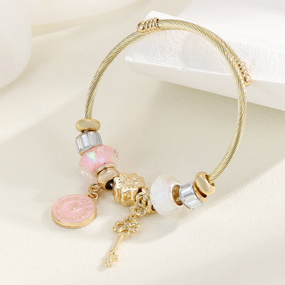 Trend Stainless Steel Female Personality Flower Bracelets