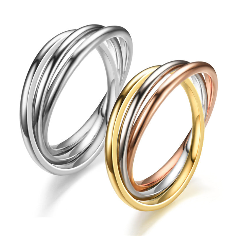 Stainless Steel Titanium Creative Geometric Hand Rings