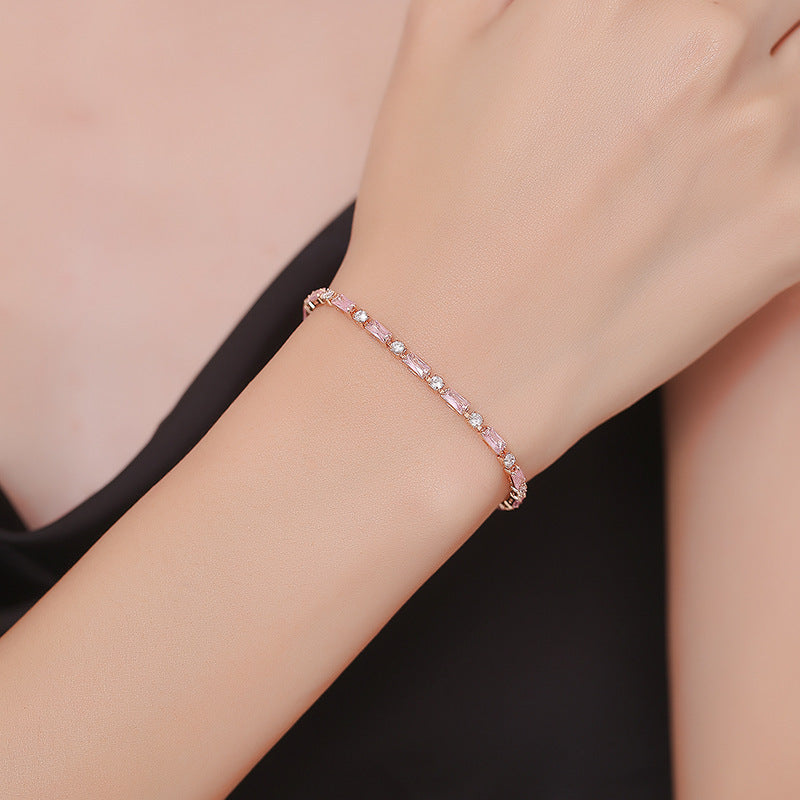 Exquisite Sweet Imitation Moissanite Fashion Refreshing Bracelets