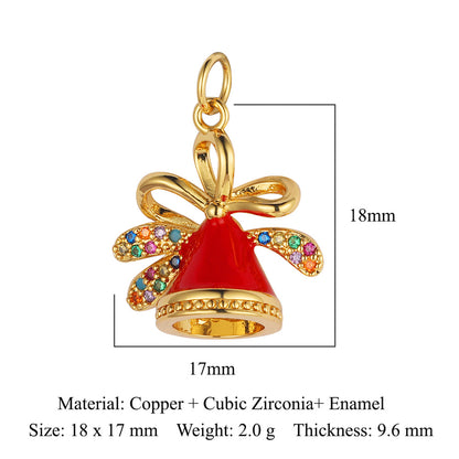 Copper Zircon Snowflake Gift Ornament Accessories Pendants