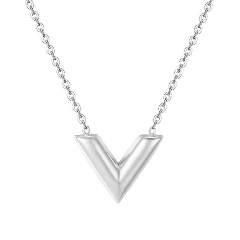 Women's Mini V-shaped Gold Simple Elegant Titanium Steel For Necklaces