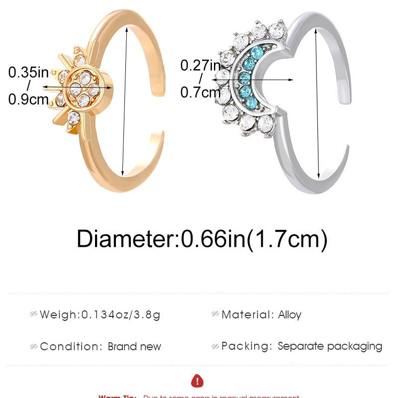 Twin Open Personality Diamond High Sense Rings