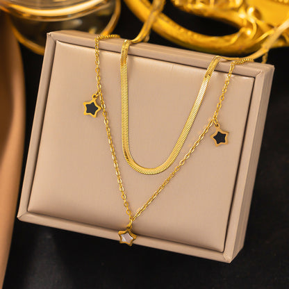 With Niche Advanced Gold-plated Double Layer Necklaces