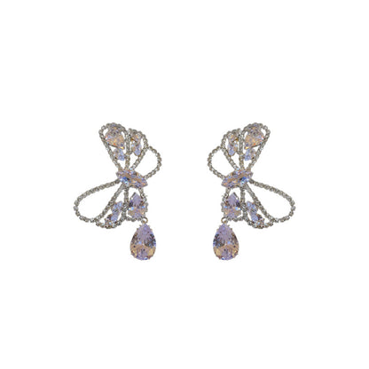 Zircon Butterfly Water Drop Geometry High Earrings