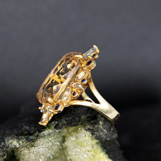 Women's Gem Creative Colored Gems Vintage Ice Rings