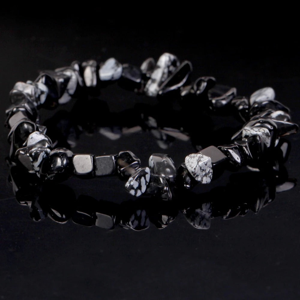 Natural Gravel Amethyst Elastic String Stretchable Bracelets