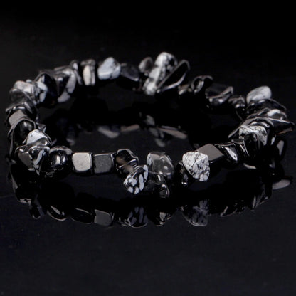 Natural Gravel Amethyst Elastic String Stretchable Bracelets