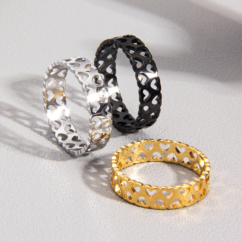 Personality Hollow Out Pairs Of Love Rings