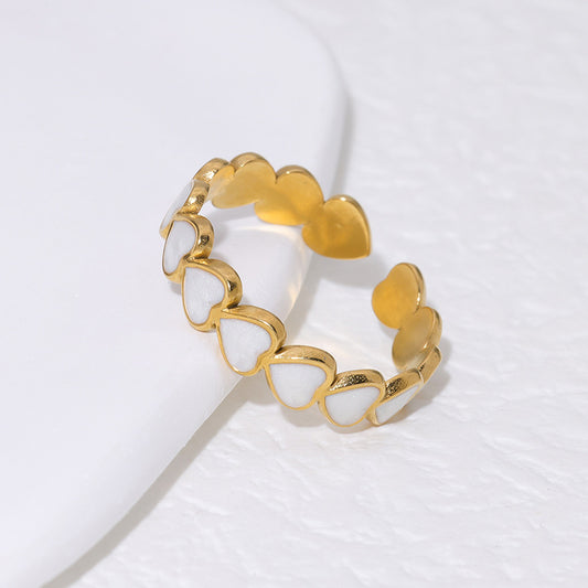 Temperament Love Heart-shaped Titanium Steel Simple Rings