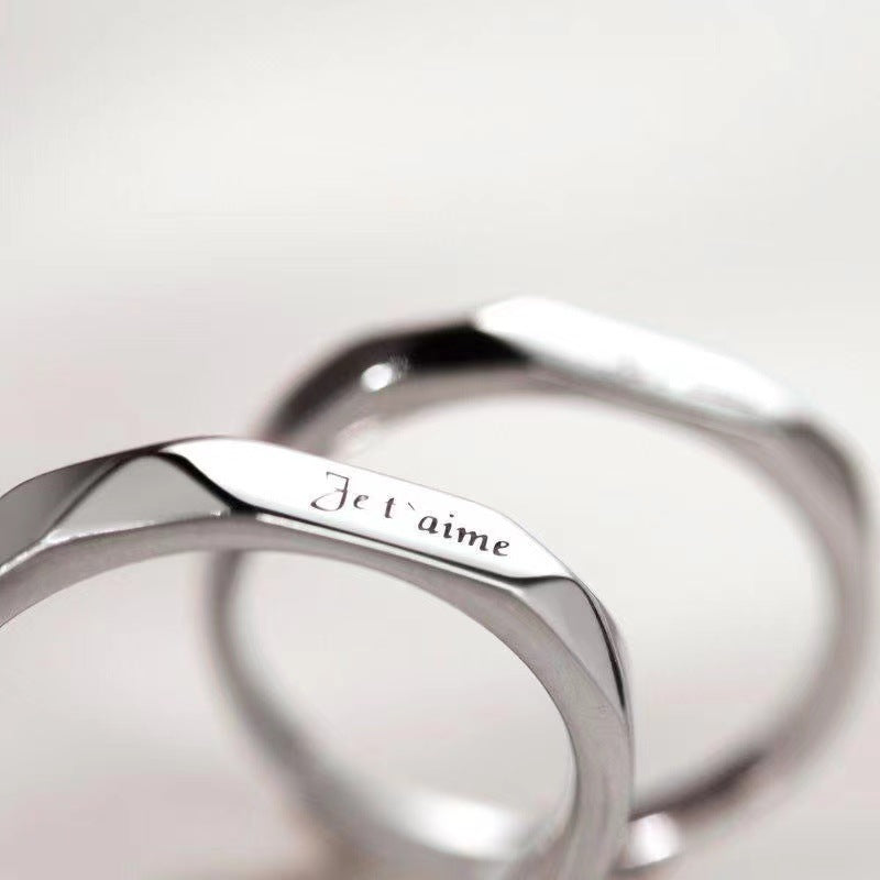 Women's & Men's Love You Couple Design Gift Commemorative Rings