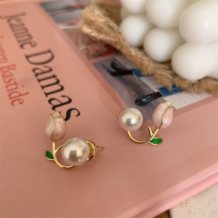 Tulip Personalized Female Pearl Trendy High-grade Earrings