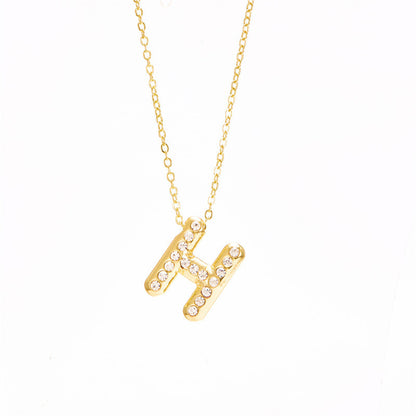 Chubby Letter Clavicle Chain Simplicity Birthday Necklaces