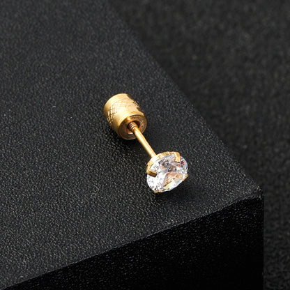 Titanium Steel Fashion Zircon Stainless Ear Bone Nail Simple Earrings