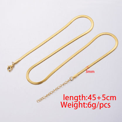 Plating Chain Like Flat Snake Blade Accessories Do Not Necklaces