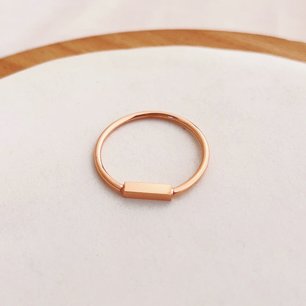 Titanium Steel Rose Gold Plated Index Rings