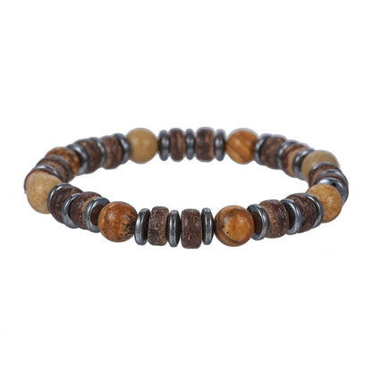 Women's & Men's Natural Haematite Volcanic Rock Elastic Simple Bracelets