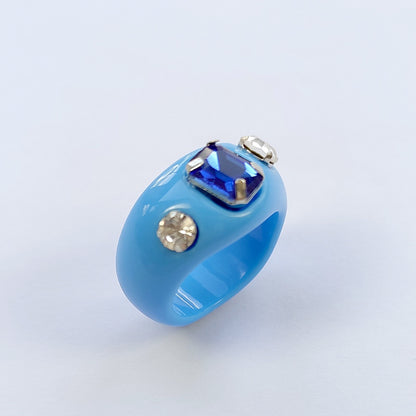 Korean Design Candy Color Gemstone Retro Diamonds Rings