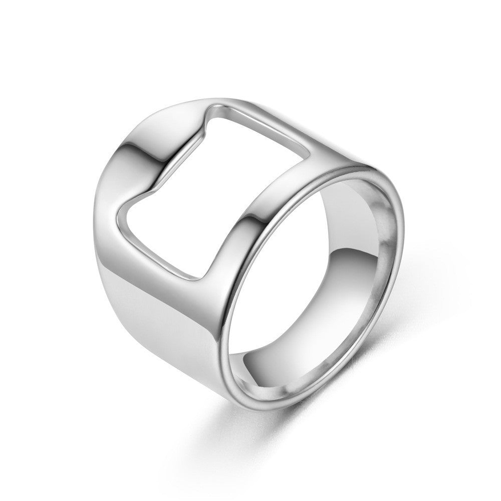 Men's Bottle Opener Stainless Steel Chain Unique Rings