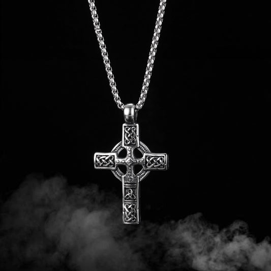 Men's Ornament Retro Minority Design Cross Street Stainless Necklaces