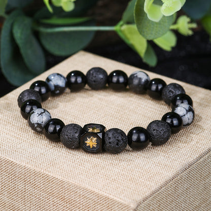 Hematite Domineering For Boyfriend Volcanic Rock Tigereye Couple Bracelets