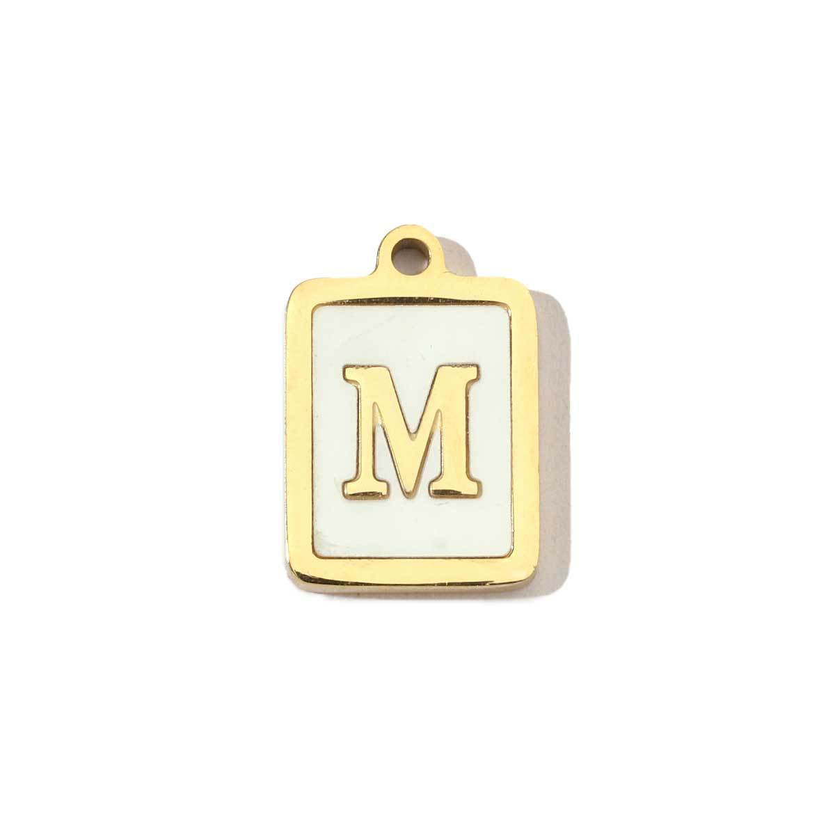 Real Gold Letters Stainless Steel Shell Pendants