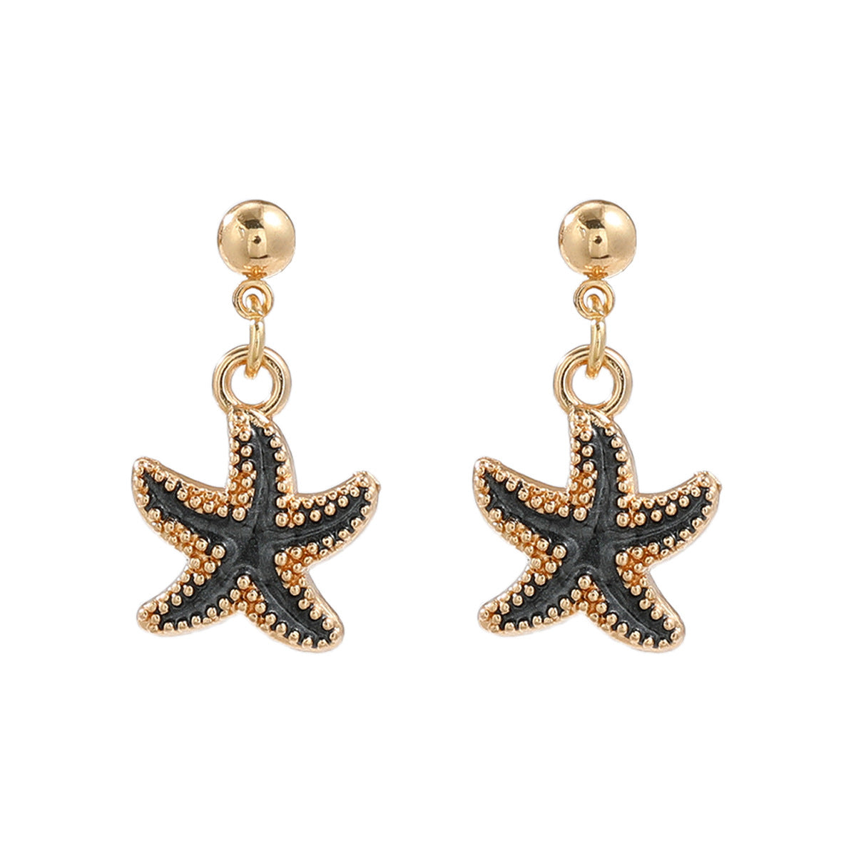 Beach Ocean Style Alloy Dripping Starfish Female Trendy Light Earrings