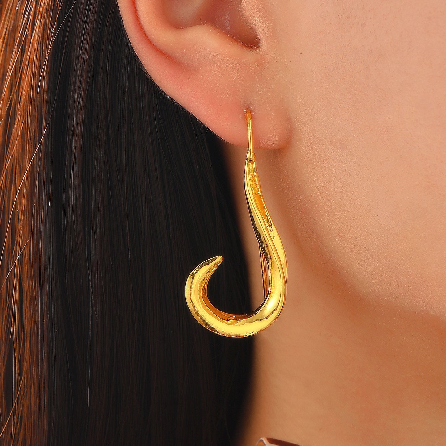 Simple Graceful Question Mark Curve Long Style Earrings