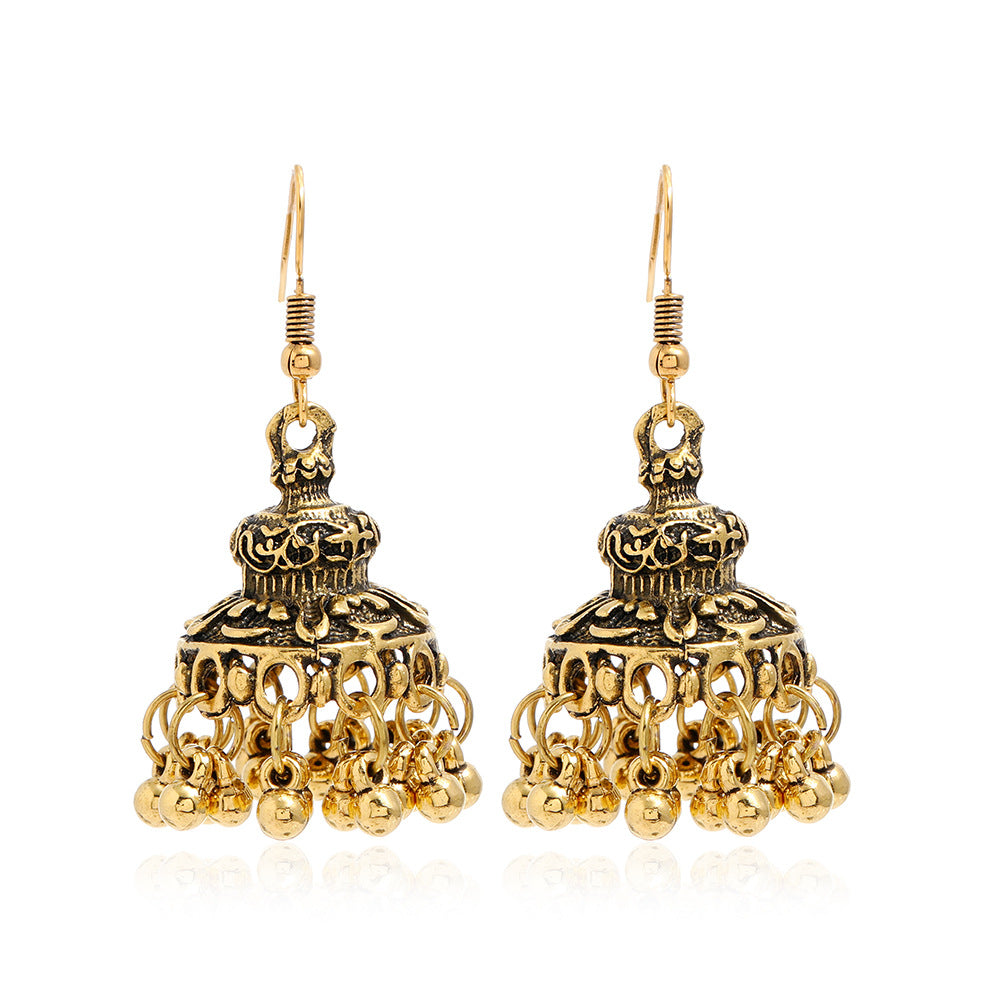 Vintage Pattern Creative Bell Exaggerated Personalized Earrings