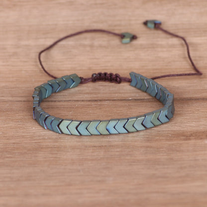 Men's Color Gall Stone Arrow Punk Hand-woven Bracelets
