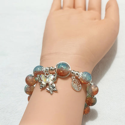 Super Fairy Orange Blue Jade Broken Glass Butterfly Bracelets