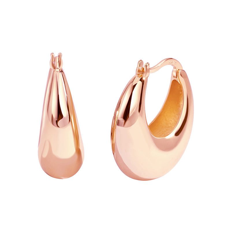 Women's Brass Gold-plated Simple Small Chubby Type Earrings