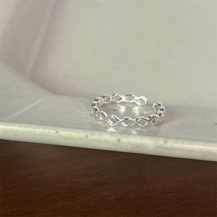 Sier Simple Female Style Special Interest Rings