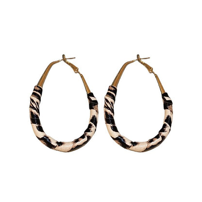 Women's Leopard Print High-grade Sense Ear Big Rings