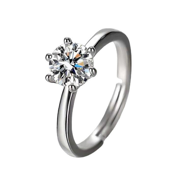 Artificial Diamond Couple Simple Fashion Imitation Rings