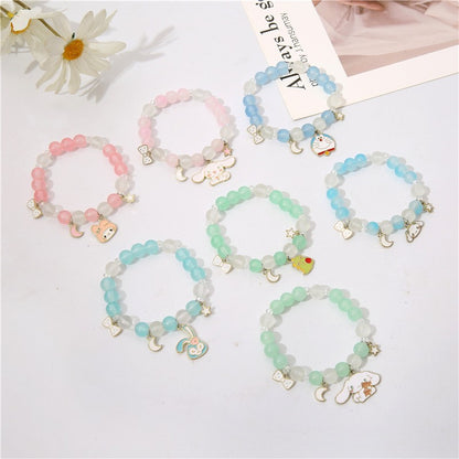 Women's Crystal String Beads Cartoon Star Moon Bracelets