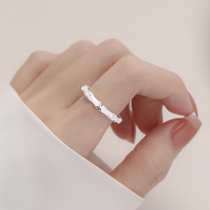 Three-color Bamboo Female Niche High-grade Simple Rings