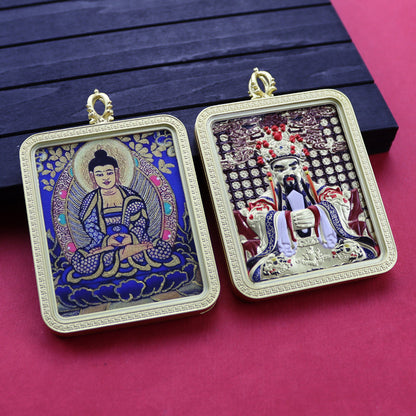 Eight Guards Dragon Five Master Three-dimensional Double-sided Tibetan Pendants