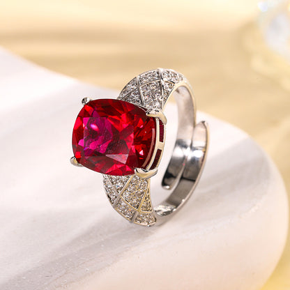 Women's Sole Gold-plated Simulation Colored Gems Corundum Rings