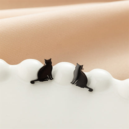 Stainless Steel Cute Simple Cartoon Animal Earrings
